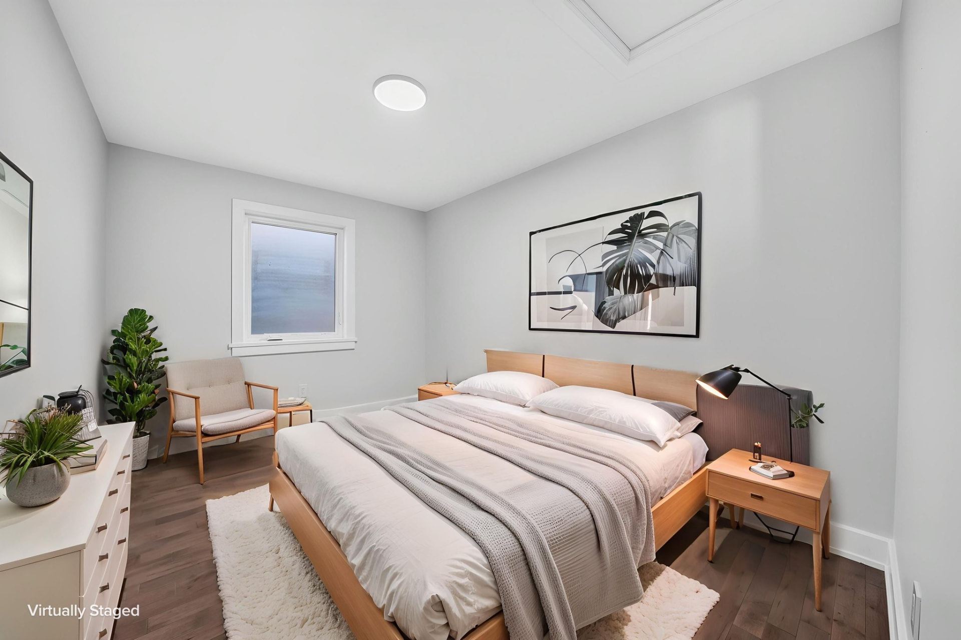 Bedroom, virtually staged